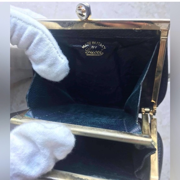 Rare Vintage Gucci Guccissima Pink & Black Leather Monogram Coin Pouch - Picture 13 of 13